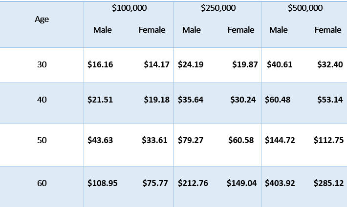 american national insurance company term rates