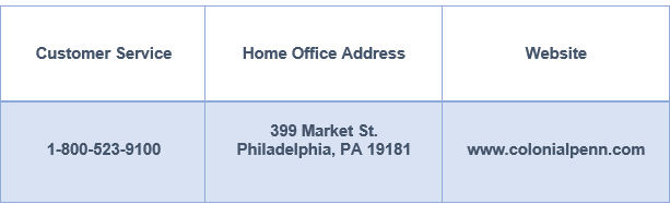 colonial penn life contact info